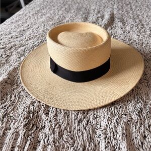 Cuyana Bolero Straw Hat with Black Band